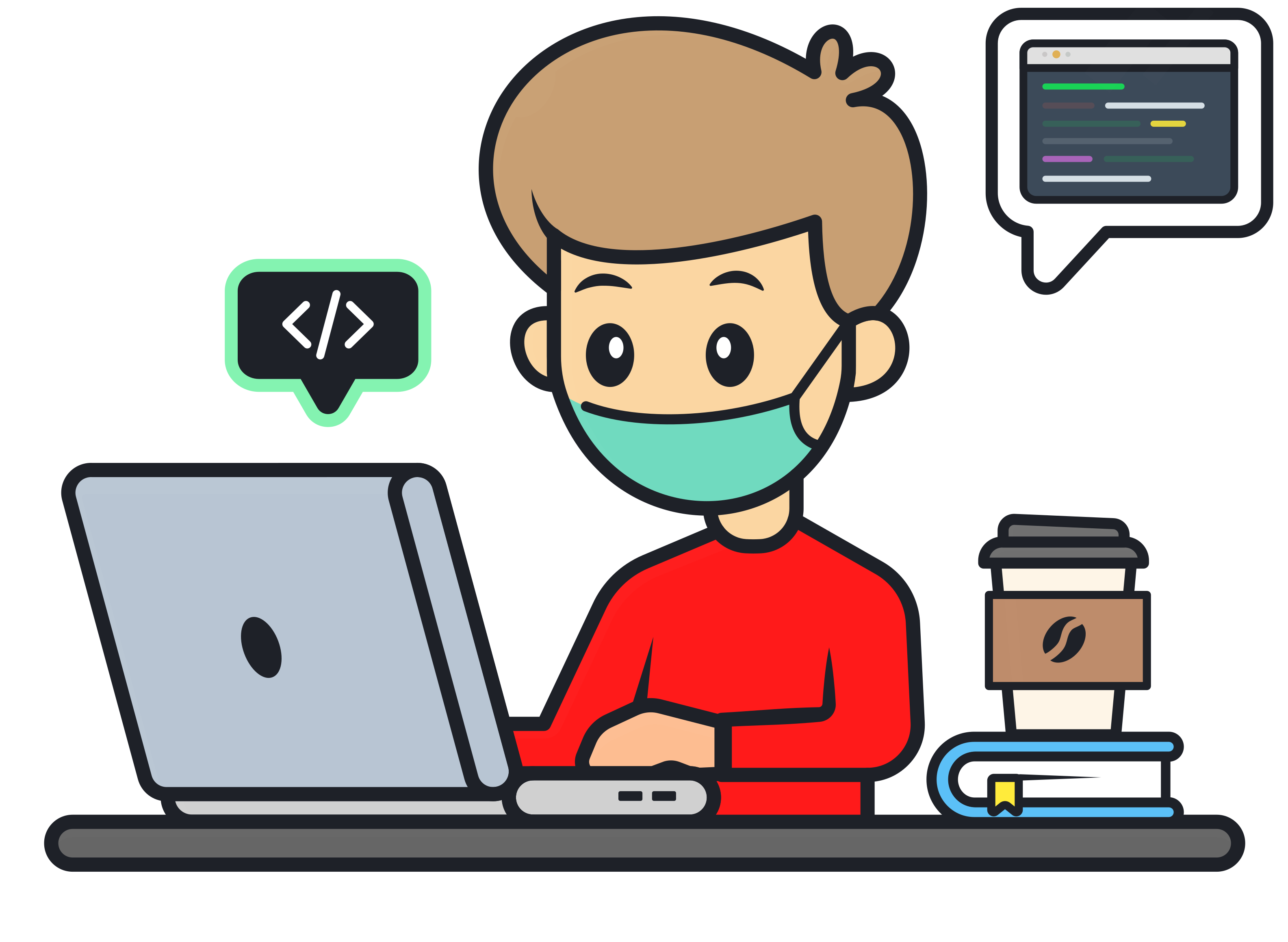 Programmer with a laptop